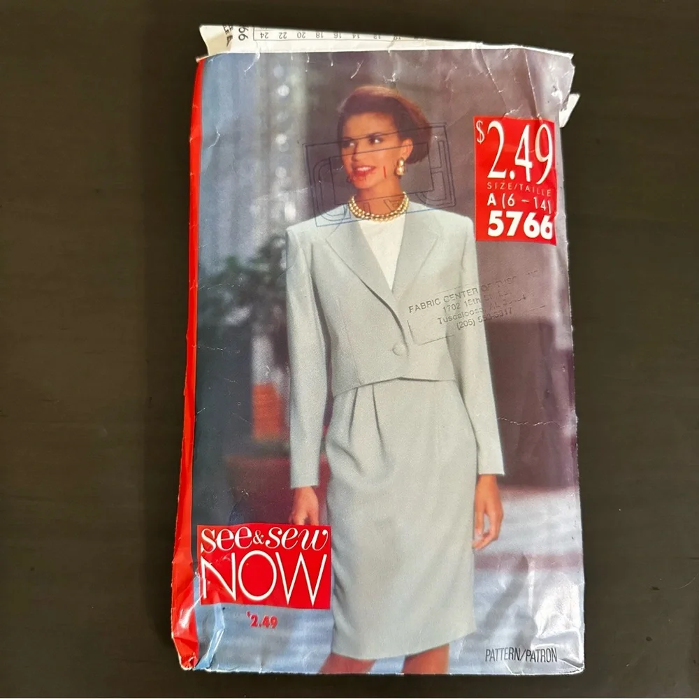 Vintage Sewing Pattern Butterick Skirt Suit Jacket See & Sew Size 6-14 1990s 90s